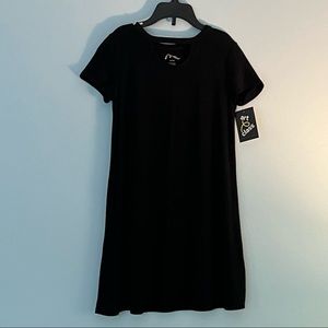 Art Class T-Shirt Dress. Solid Black, Size Girls Medium 7/8